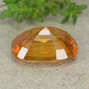 Safira Laranja Profundo-Ouro Natural 6.35ct, Almofada, VS-SI