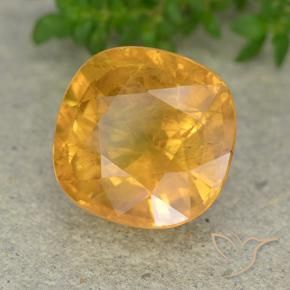 Safira Laranja Médio Natural 7.15ct, Almofada, VS-SI