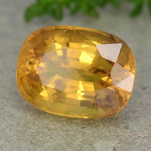Safira Laranja Profundo-Ouro Natural 9.36ct, oval, VS-SI
