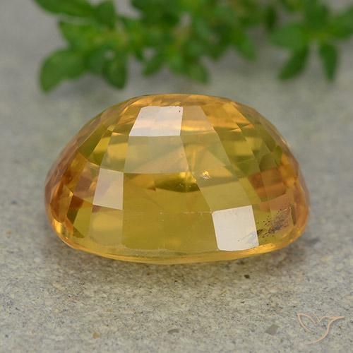 Safira Laranja Profundo-Ouro Natural 9.36ct, oval, VS-SI