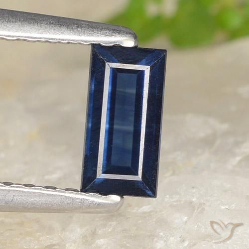 Safira Crepúsculo Azul Natural 0.59ct, baguete, VS