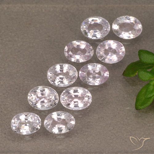 Pedras preciosas de safira rosa lavanda muito claro natural de 2,09 ct, corte oval, VS
