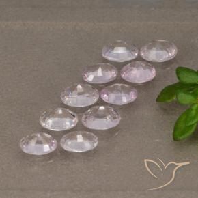 Pedras preciosas de safira rosa lavanda muito claro natural de 2,09 ct, corte oval, VS