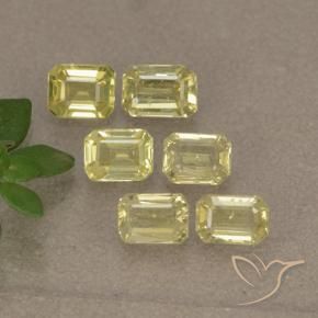 Pedras preciosas de Safira Amarelo Abacaxi Claro natural de 1.60 ct, Corte Octógono / Esmeralda, VS