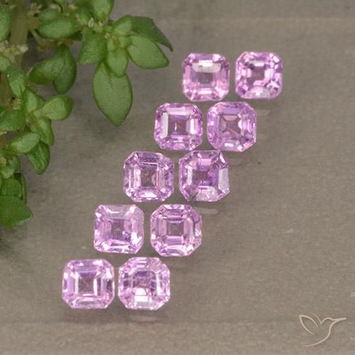 1.59ctw Natural Roxo Real Claro Rosa Safira, Corte Esmeralda, VS