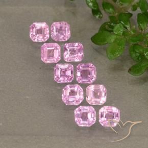 Pedras preciosas de Safira Roxo Royal Muito Claro Rosa natural de 1.49 ct, Corte Octógono / Esmeralda, VS