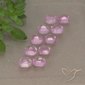 Pedras preciosas de Safira Roxo Royal Muito Claro Rosa natural de 1.42 ct, Corte Octógono / Esmeralda, VS