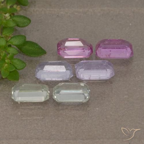 Pedras preciosas de Safira Multicolorido natural de 2.11 ct, Corte Octógono / Esmeralda, VS