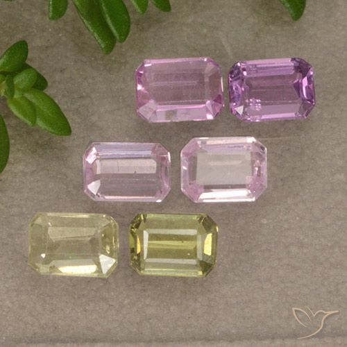 Pedras preciosas de Safira Multicolorido natural de 1.58 ct, Corte Esmeralda, VS