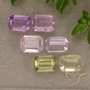 Pedras preciosas de Safira Multicolorido natural de 1.58 ct, Corte Esmeralda, VS