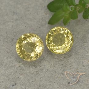 Pedras preciosas de Safira Luz amarela natural de 0.88 ct, Redondo, VVS-VS