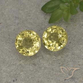 Pedras preciosas de Safira Luz amarela natural de 0.89 ct, Redondo, VVS-VS