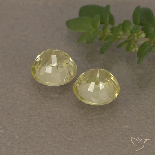 Pedras preciosas de Safira Medium Light-Yellow natural de 0.97 ct, Redondo, VVS-VS