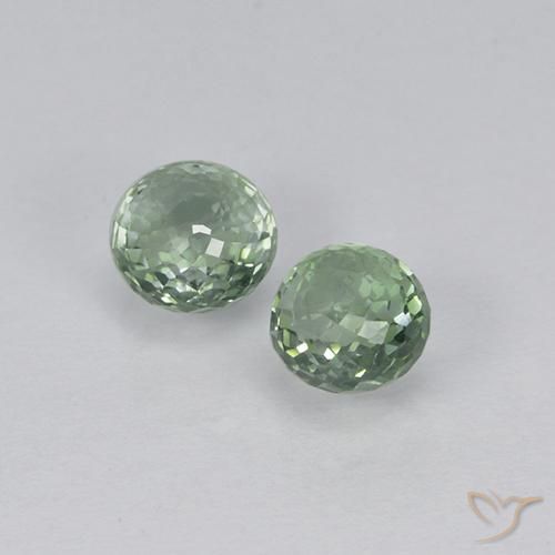 Pedras preciosas de Safira Verde acinzentado natural de 1.22 ct, Redondo, VVS-VS