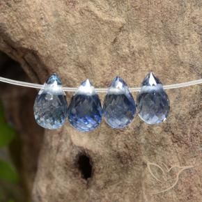 Pedras preciosas de Safira Azul escuro médio natural de 1.64 ct, Briolette, VS