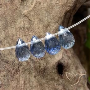 Pedras preciosas de Safira Azul escuro médio natural de 1.64 ct, Briolette, VS