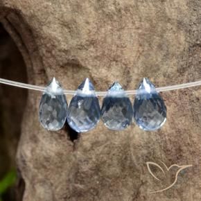 Pedras preciosas de Safira Azul claro natural de 1.31 ct, Briolette, VS