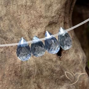 Pedras preciosas de Safira Azul claro natural de 1.31 ct, Briolette, VS