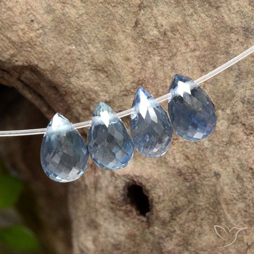 1.59ctw Natural Pastel Azul Safira, Briolette, VS