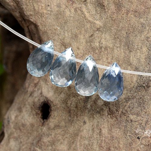 2.12ctw Natural Azul claro Safira, Briolette, VS