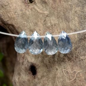 Pedras preciosas de Safira Azul claro natural de 2.12 ct, Briolette, VS