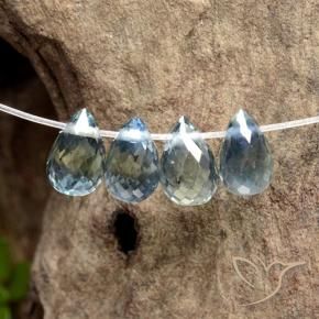 Pedras preciosas de Safira Azul claro natural de 1.98 ct, Briolette, VS
