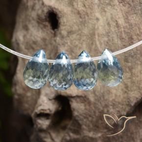 Pedras preciosas de Safira Pastel Azul natural de 1.74 ct, Briolette, VS