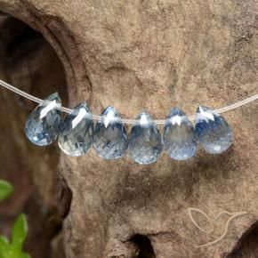 Pedras preciosas de Safira Azul claro natural de 2.68 ct, Briolette, VS