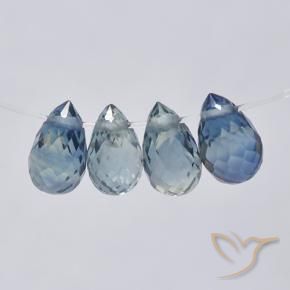 Pedras preciosas de Safira Azul-marinho natural de 1.71 ct, Briolette, VS