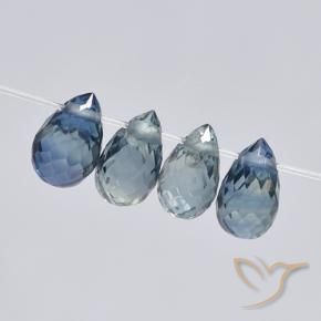Pedras preciosas de Safira Azul-marinho natural de 1.71 ct, Briolette, VS