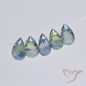 Pedras preciosas de Safira Pastel Azul natural de 1.88 ct, Briolette, VS