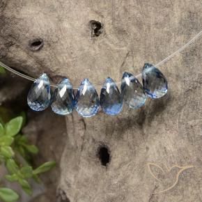 Pedras preciosas de Safira Azul claro natural de 2.86 ct, Briolette, VS