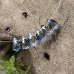 Pedras preciosas de Safira Azul claro natural de 2.86 ct, Briolette, VS