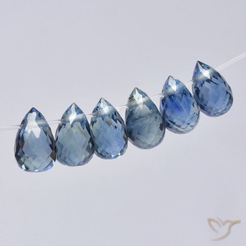 3.10ctw Natural Pastel Azul Safira, Briolette, VS