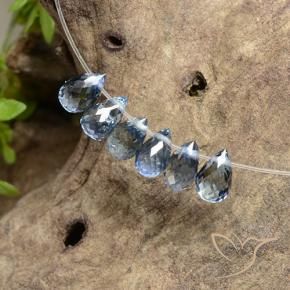 Pedras preciosas de Safira Azul claro natural de 2.46 ct, Briolette, VS