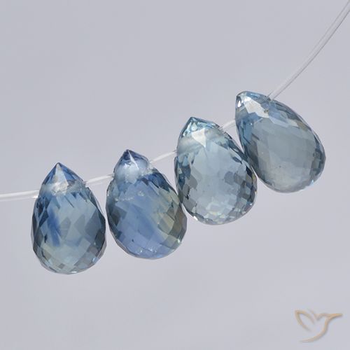 2.50ctw Natural Pastel Azul Safira, Briolette, VS