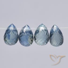 Pedras preciosas de Safira Pastel Azul natural de 2.50 ct, Briolette, VS