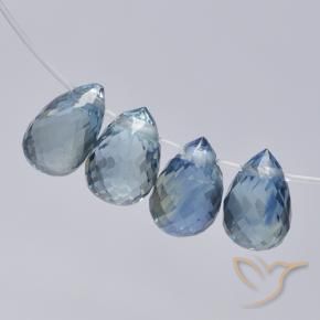 Pedras preciosas de Safira Pastel Azul natural de 2.50 ct, Briolette, VS