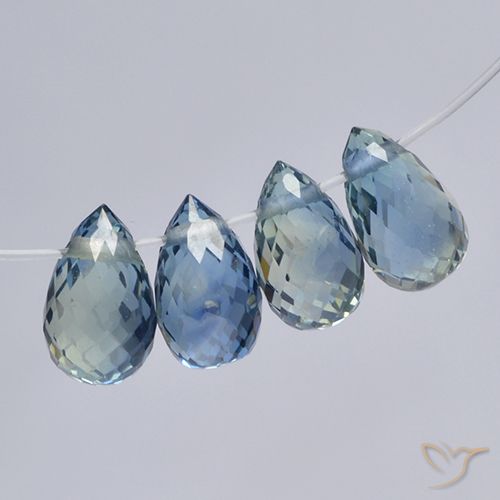 2.24ctw Natural Pastel Azul Safira, Briolette, VS