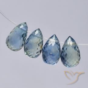 Pedras preciosas de Safira Pastel Azul natural de 2.24 ct, Briolette, VS