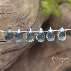 Pedras preciosas de Safira Azul claro natural de 2.13 ct, Briolette, VS