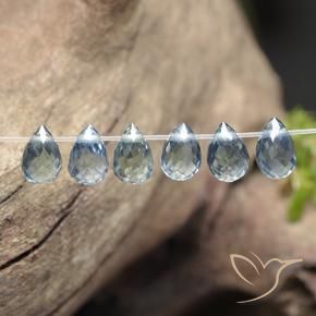 Pedras preciosas de Safira Azul claro natural de 2.18 ct, Briolette, VS