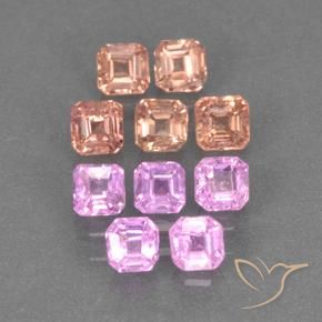 Pedras preciosas de Safira Multicolorido natural de 1.72 ct, Corte Esmeralda, VS