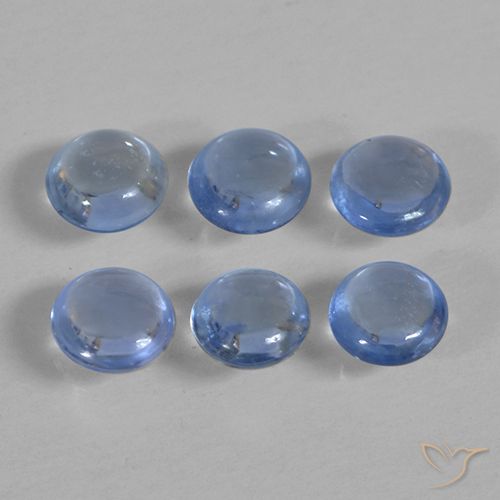 1.00ctw Natural Bebê azul Safira, Redondo, Transparente