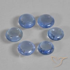 Pedras preciosas de Safira Bebê azul natural de 1.00 ct, Redondo, Transparente