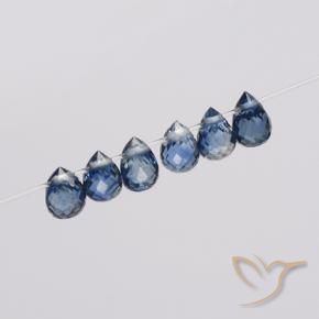 Pedras preciosas de Safira Azul-marinho natural de 1.68 ct, Briolette, VS