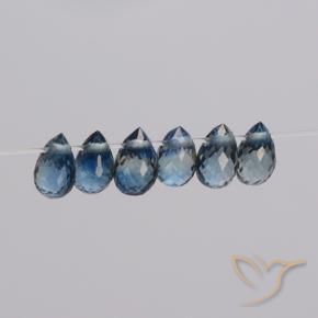 Pedras preciosas de Safira Azul-marinho natural de 1.95 ct, Briolette, VS