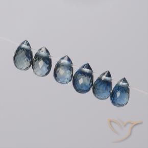 Pedras preciosas de Safira Azul-marinho natural de 1.95 ct, Briolette, VS