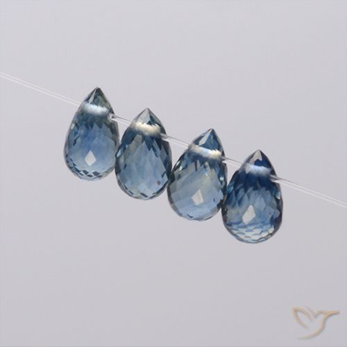 1.98ctw Natural Azul-marinho Safira, Briolette, VS