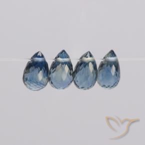 Pedras preciosas de Safira Azul-marinho natural de 1.98 ct, Briolette, VS